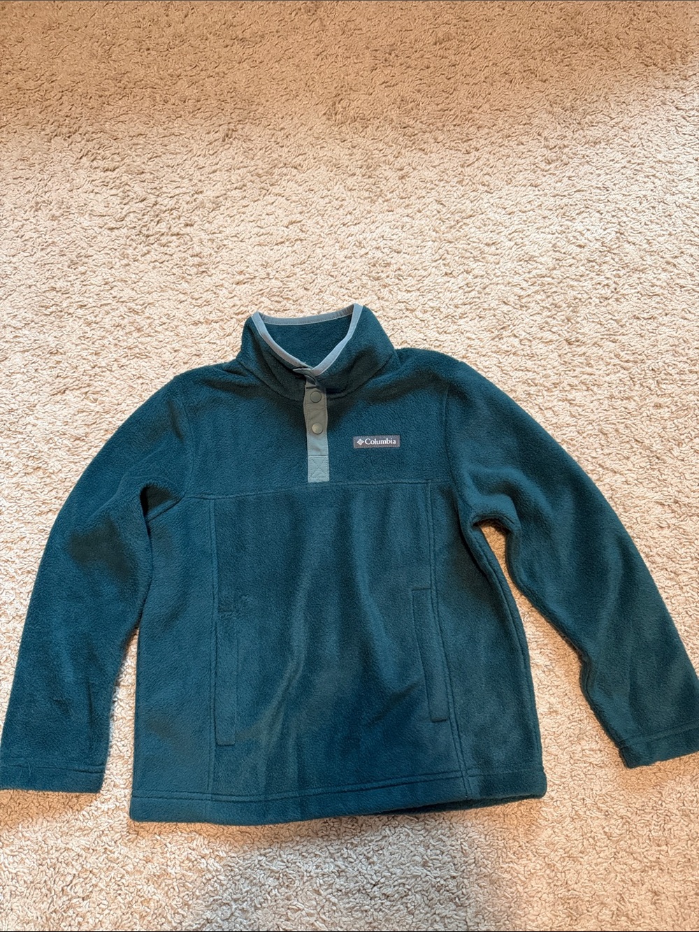 Columbia Kids Dark Teal Snap-Placket Fleece Pullover - Picture 1 of 4